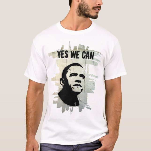 Barack Obama.Stencil.bckgrnd.cncrt T-Shirt (Front)