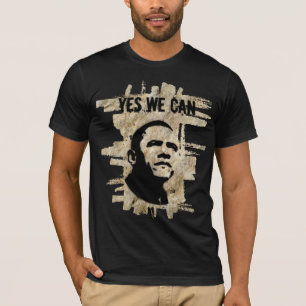 Barack Obama.Stencil.rock bckgrnd T-Shirt
