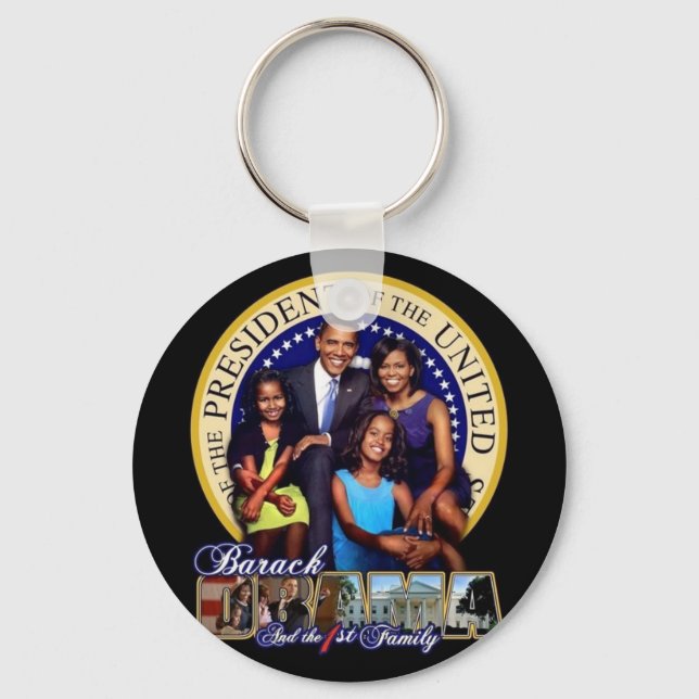 BARACK OBAMA The first family Key Ring (Front)