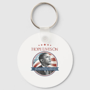 Barack Obama Tribute Art Hope Lives On T-shirt.png Key Ring