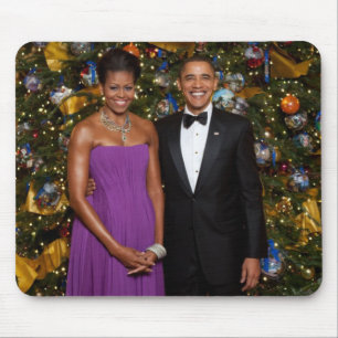 Barack Obama US President White House Christmas Mouse Mat