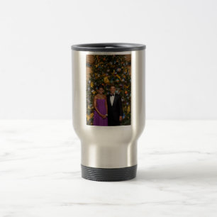 Barack Obama US President White House Christmas Travel Mug