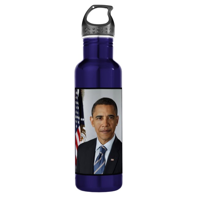 Barack Obama US President White House Portrait  710 Ml Water Bottle (Front)