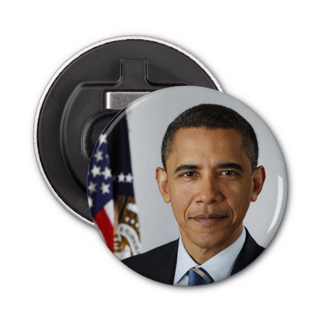 Barack Obama US President White House Portrait  Bottle Opener (Front)
