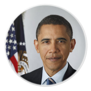 Barack Obama US President White House Portrait Ceramic Knob