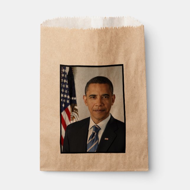 Barack Obama US President White House Portrait  Favour Bags (Front)