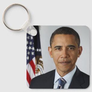 Barack Obama US President White House Portrait Key Ring