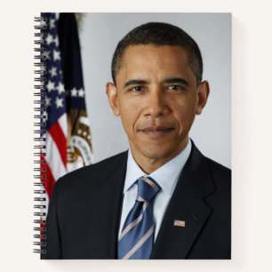 Barack Obama US President White House Portrait  Notebook
