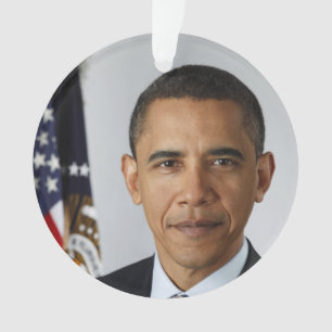 Barack Obama US President White House Portrait  Ornament