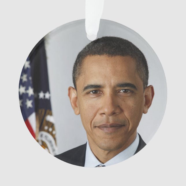 Barack Obama US President White House Portrait  Ornament (Front)