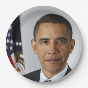 Barack Obama US President White House Portrait Paper Plate