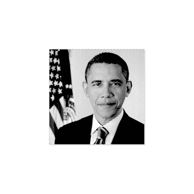 Barack Obama US President White House Portrait  Rubber Stamp (Imprint)
