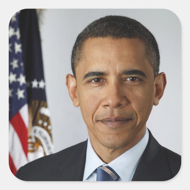 Barack Obama US President White House Portrait  Square Sticker (Front)