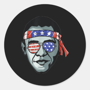 Barack Obama Usa Gles Bandanna Patriotic Proud Dem Classic Round Sticker