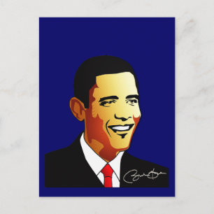 Barack Obama Vector Illustration Postcard