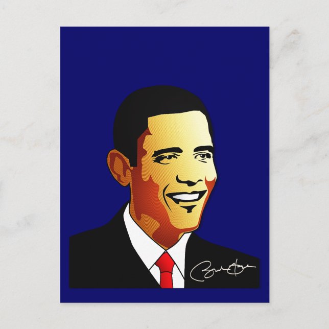 Barack Obama Vector Illustration Postcard (Front)