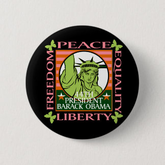 BARACK OBAMA WINS! 6 CM ROUND BADGE