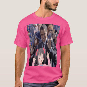 Barack Obama With Anime Girl T-Shirt