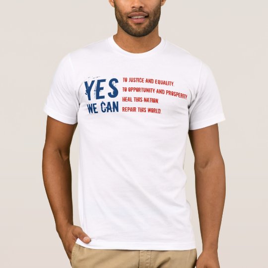 Barack Obama: YES WE CAN - Flag v1 T-Shirt