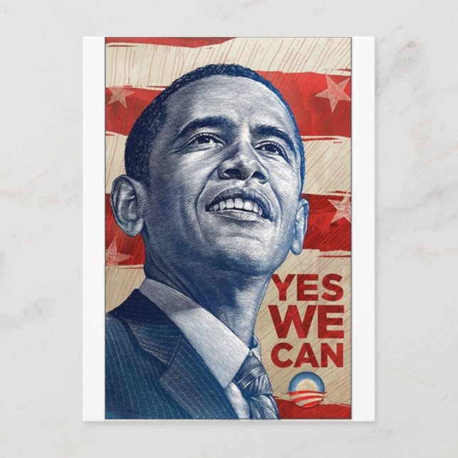 Barack Obama Yes We Can Postcard (Front)