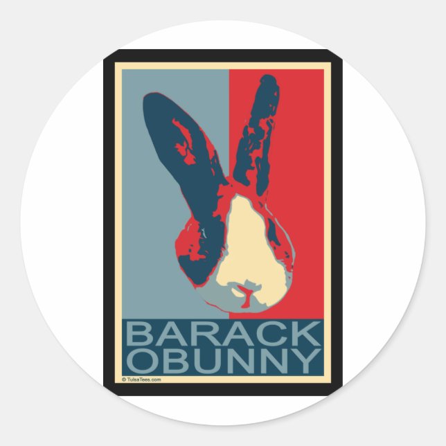 Barack Obunny Classic Round Sticker (Front)