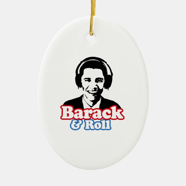 BARACK & ROLL CERAMIC TREE DECORATION (Front)