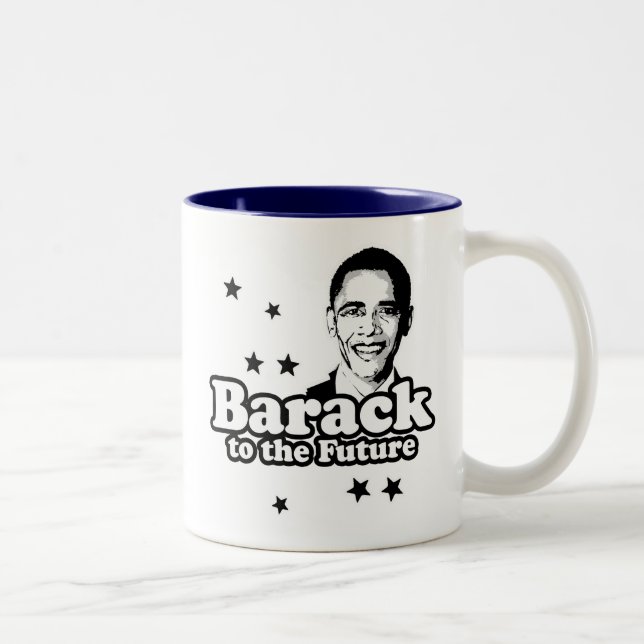 Barack to the future  T-shirt Two-Tone Coffee Mug (Right)