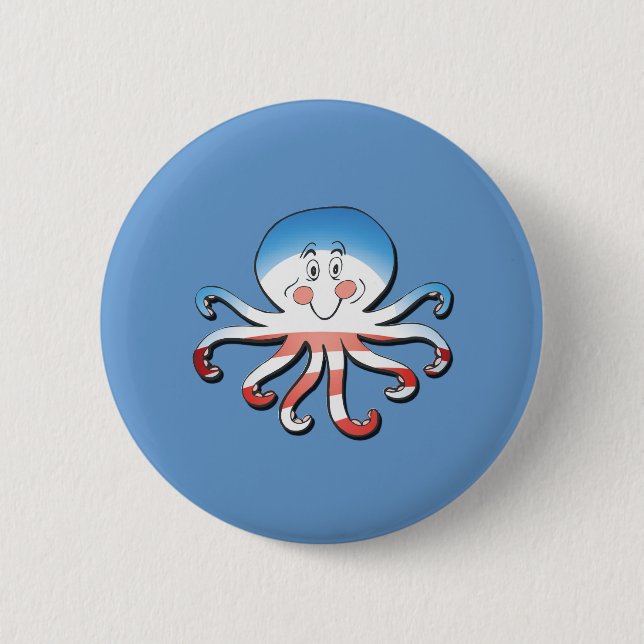 BARACKTOPUS 6 CM ROUND BADGE (Front)
