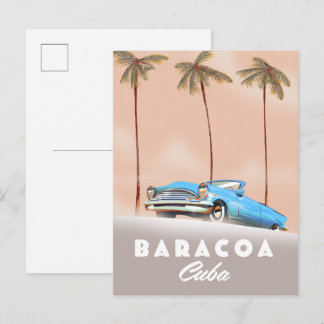 Baracoa Cuba Antique car Invitation Postcard