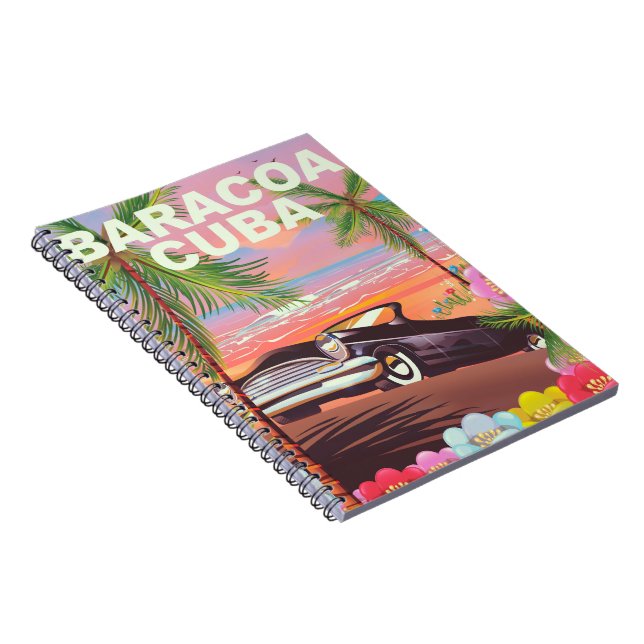 Baracoa Cuba auto travel poster Notebook (Right Side)