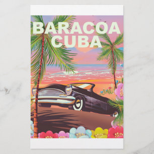 Baracoa Cuba auto travel poster Stationery