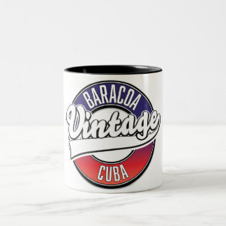 Baracoa cuba vintage logo Two-Tone coffee mug