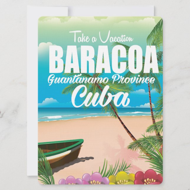 Baracoa Guantánamo Prov Cuba beach vacation poster Invitation (Front)