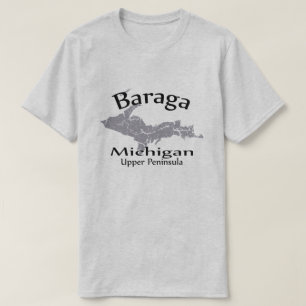 Baraga Michigan Map Design T-shirt