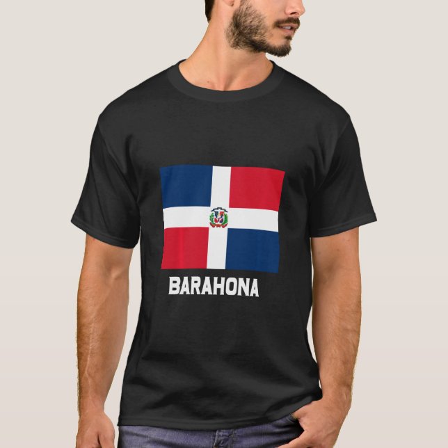 Barahona Dominican Republic Flag Emblem Escudo Cre T-Shirt (Front)