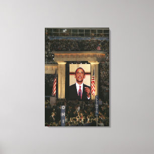 Barak Obama speaks at the last night of the Canvas Print