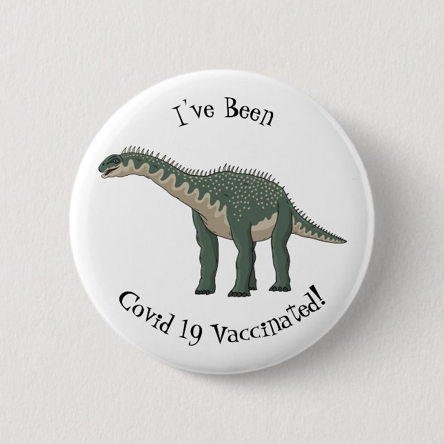 Barapasaurus cartoon illustration 6 cm round badge (Front)