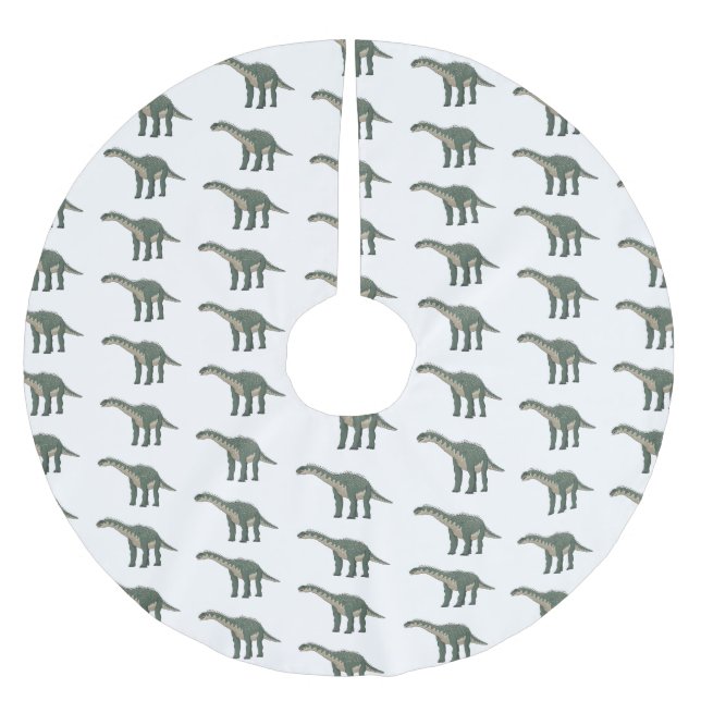 Barapasaurus cartoon illustration  brushed polyester tree skirt (Front)