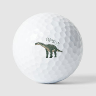 Barapasaurus cartoon illustration golf balls