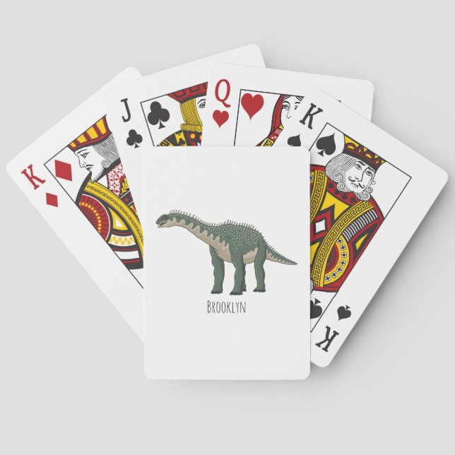 Barapasaurus cartoon illustration  playing cards (Back)