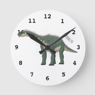 Barapasaurus cartoon illustration round clock