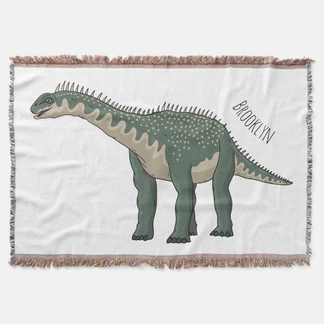 Barapasaurus cartoon illustration throw blanket (Front)