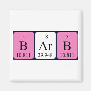 Barb periodic table name magnet