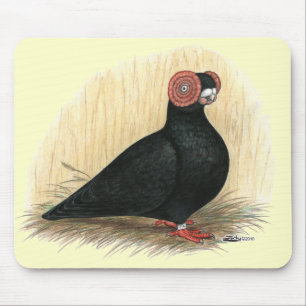Barb Pigeon Standard Black Mouse Mat