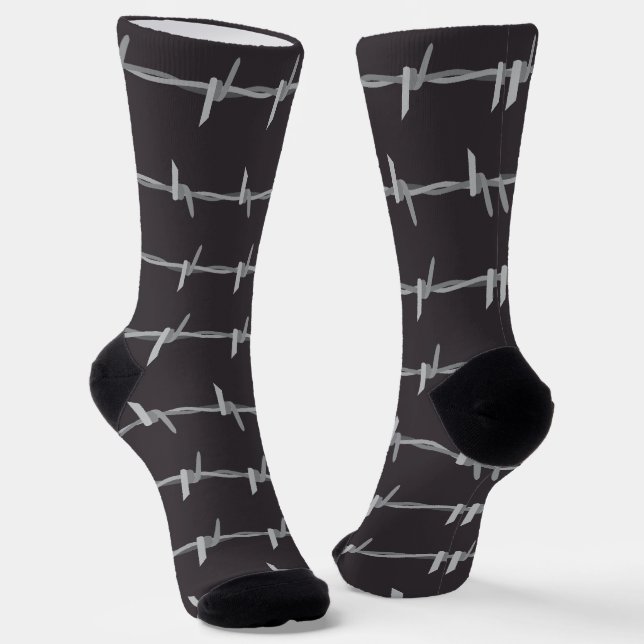 Barb Wire Novelty Punk Socks (Angled)