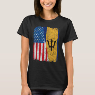 Barbadian American Flag Half USA Barbados Root Pro T-Shirt