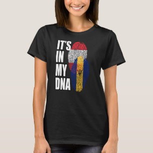 Barbadian And Austrian Mix DNA Flag Heritage T-Shirt