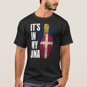 Barbadian And Danish DNA Flag Heritage T-Shirt