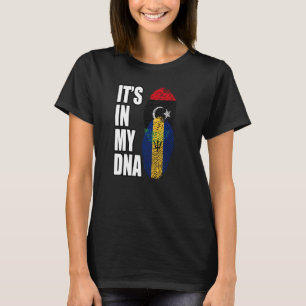 Barbadian And Libyan Mix DNA Heritage Flag T-Shirt