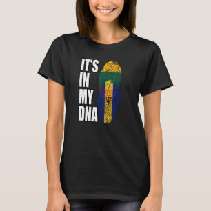 Barbadian And Lithuanian Mix DNA Heritage Flag T-Shirt